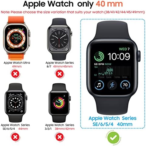 Suoman for Apple Watch 40 ממ מגן מסך, [נראה כמו מארז אולטרה מגן] זכוכית מחוסמת מכסה עיצוב ייחודי לכסות Iwatch Series 6/5/4/Series SE 2